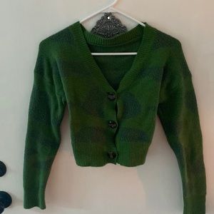 Camo green cardigan